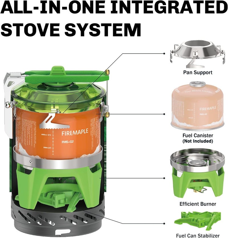 Fire-Maple Fixed Star 2 Backpacking and Camping Stove System - Outdoor Propane Camp Cooking Gear, Portable Pot/Jet Burner Set, Ideal for Hiking, Trekking, Fishing, Hunting Trips and Emergency Use - Image 2